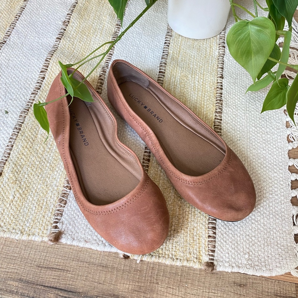 Lucky brand Flats | leather flats | brown flats | ballerina flats